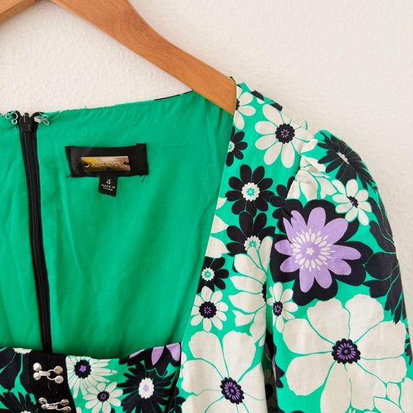 Alexia Admor Sammie Dress Floral Hippie 60s Retro Long Sleeve - Picture 4 of 6